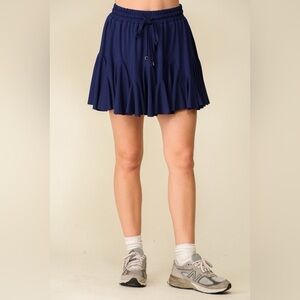 175 - Navy Tennis Ruffle Skirt